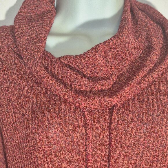 RAFAELLA Cowl Neck sweater top, burnt orange and pink blend, in size Large - Picture 13 of 16